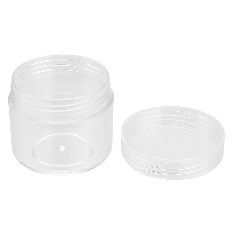 MUKLEI 150 Pieces Clear Plastic Sample Containers, 20g Empty Sample Round Cosmetic Jars, Travel Size Cream Cosmetic Container With Lid for Lotions, Creams, Make up