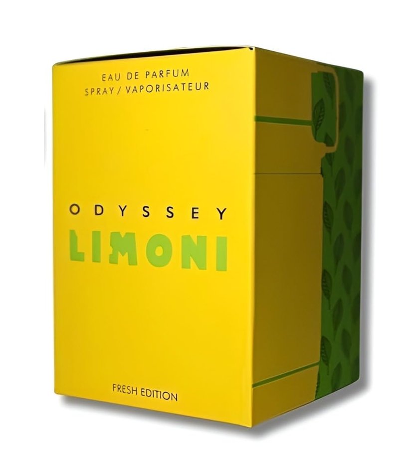 Odyssey Limoni Fresh Unisex Eau De Parfum Spray, Yellow and Green Design