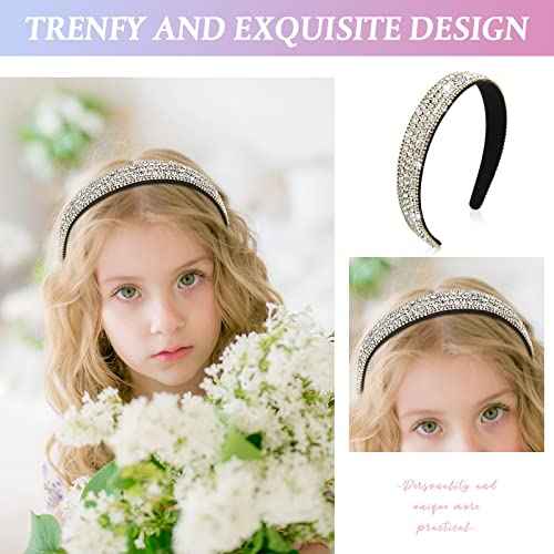 Waydress 4 Pieces Rhinestone Headband for women Glitter Sparkly Rhinestone Hairbands Bling Diamond Crystal Headwear for Women Girls Hair Accessories Birthday Wedding Gifts(Stylish Color)