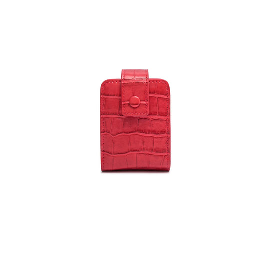 PORRASSO Lipstick Case Portable Mini Cosmetic Bag Women Lipstick Lip Gloss Bag with Mirror Travel Lipstick Holder for Storeing Lipstick Lip Glaze Powder Red