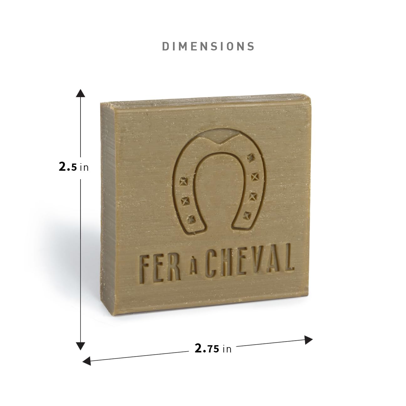 Fer à Cheval Pure Olive Savon De Marseille Soap Bar Sliced Cubes, Natural French Olive Oil Soap Bar Slices, Multi-Purpose Marseille Soap, 4x65 g/2.29 oz | 2 Pack