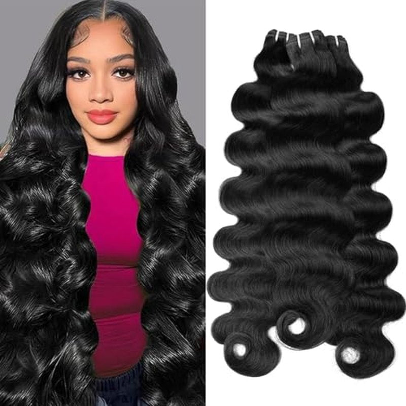Body Wave Bundles Human Hair 20 22 24 Inch 12A 4 Bundles 100% Unprocessed Brazilian Virgin Remy Hair Body Wave Human Hair Bundles Hair Extensions Natural Color