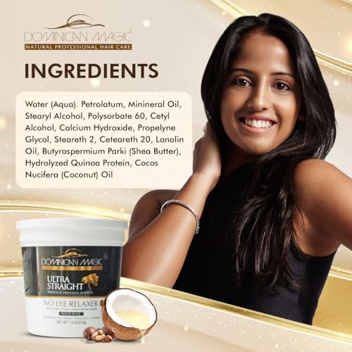 Dominican Magic Ultra Straight No Lye Hair Relaxer ? Gentle Formula for Smooth, Frizz-Free, and Straight Hair ? 7.4oz, Normal Strength, Professional Grade Relaxer