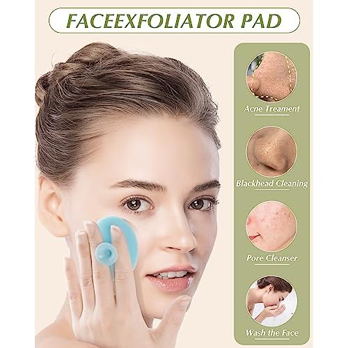 Face Scrubber, 8 PCS Silicone Face Scrubber Exfoliator for Women, Face Cleansing Brush Blackhead Acne Pore Pad for Deep Cleaning Skin Care