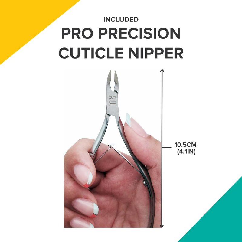 Pro Stainless Steel 8-Piece Manicure Kit - Precision Cuticle Nipper & Metal Pusher | Home & Salon Use