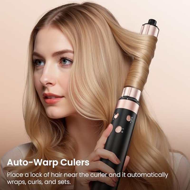 Dual Voltage 3 in 1 Hot Hair Styler ? High-Speed Hair Dryer with Air Wrap for Women with Extra Long Barrel Air Styler, European Hair Tools Styling, Fast Drying and Quick Styling, Travel Case.