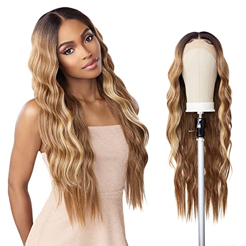Sensationnel Butta Lace Wigs - Unit 29 Extra Wide 5 Inch Deep Parting Synthetic Preplucked Hairline Glueless Lacefront (FLAMBOYAGEBLONDE)