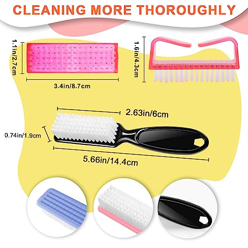 8 PCS Nail Brush for Cleaning Fingernails, Handle Grip Nail Scrubber Brush, Cleaner Brushes Manicure Tools Scrub Brushes Kit, Toenail Brush To Clean Under Nails Pedicure Foot Small Brush Women Men
