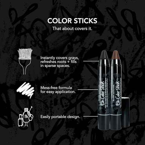 Bumble and bumble. Color Stick Gray Hair + Root Cover Up in Natural Brown + Black Shades Touch Up Stick