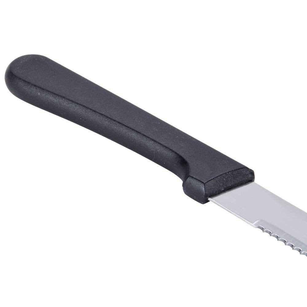 Cuisinox STK-44 Steak Knife Set of 4 Black Polypropylene Handle, with Rounded Tip, Stainless Steel, 9 inches in total length