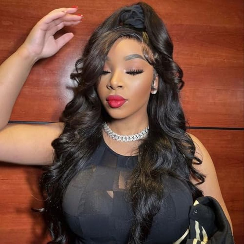 360 Lace Frontal Human Hair Body Wave 360 Frontal Closure Body Wave HD Transparent Closure With Baby Hair 150% Density Raw Virgin Human Hair Natural Black 1B Color 22 Inch