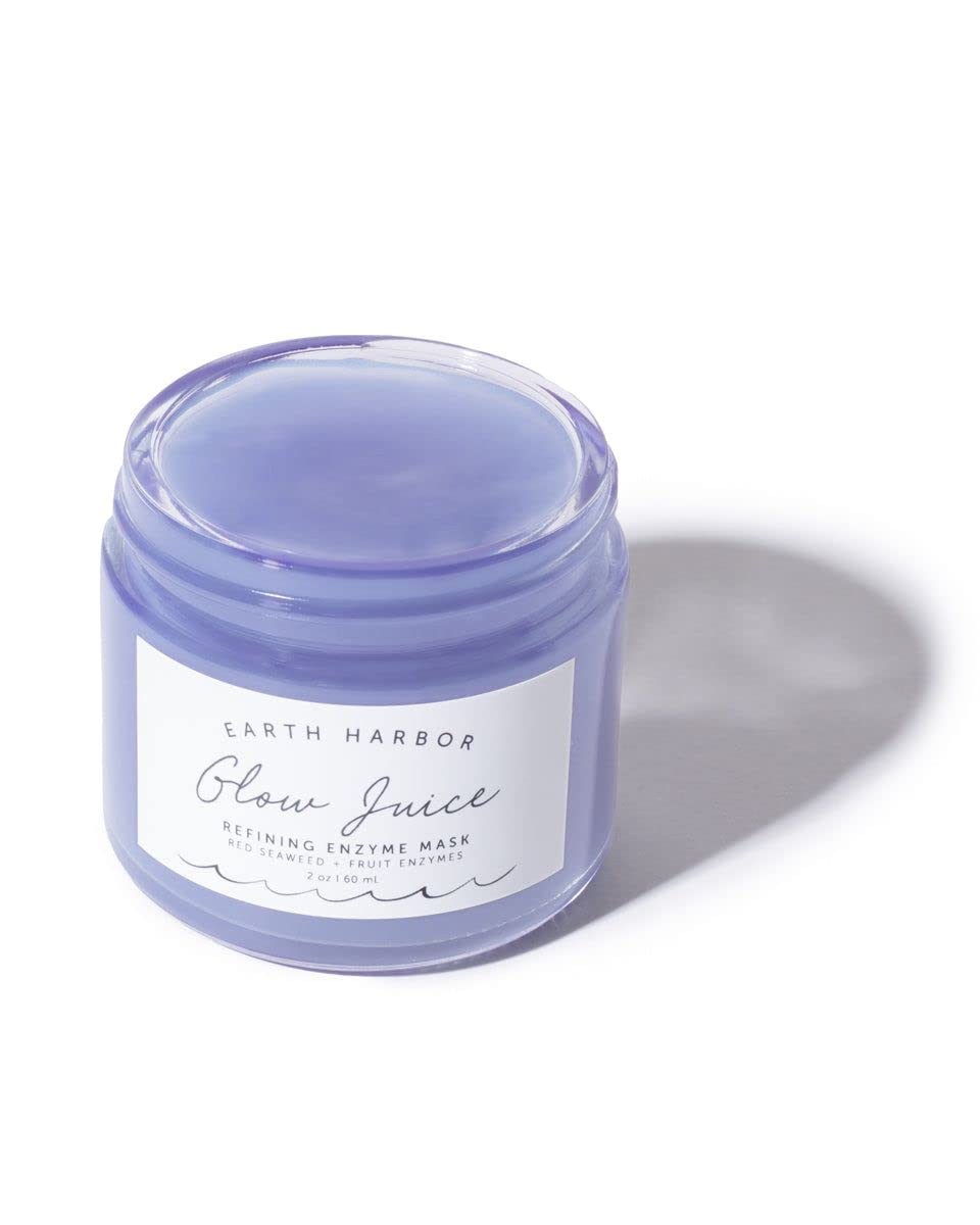 GLOW JUICE AHA/BHA Resurfacing Gel Mask, Refining Enzyme Spot Treatment Packed with Red Seaweed & Fruit Acids, Exfoliates Dull Oily Skin, Soothes Acne & Pores, 94% Organic, Vegan, Cruelty-Free, 2 oz