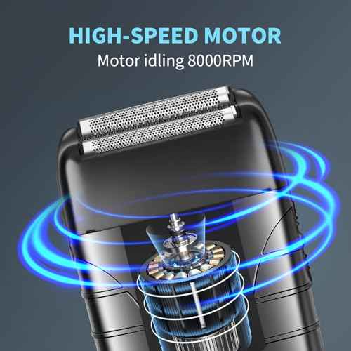 KEMEI Professional Electric Foil Shaver for Men, Beard Trimmer & Men's Grooming Tool, Foil Shaving and Bald Head Precision Trimmer. Cordless and Rechargeable with USB. Gifts for Men