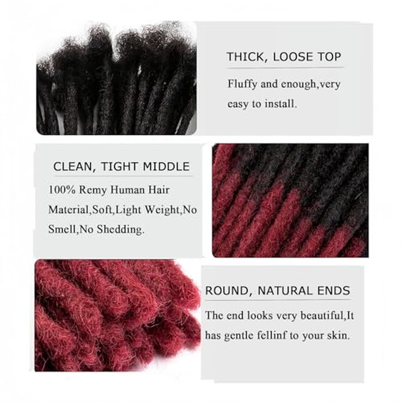 12 inch 50 Strands Loc Extensions Human Hair, 0.6cm Pencle Size Dreadlock Extensions Human Hair for Women Men Kids Full Handmade Permanent Dreads Locs,bug