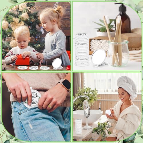 80 Pcs Mini Christian Compact Mirrors Bulk Christian Gifts for Women, Bible Verse Scripture Makeup Mirrors for Purse, Religious Party Favors Church Gifts for Women Mother Teacher Christmas