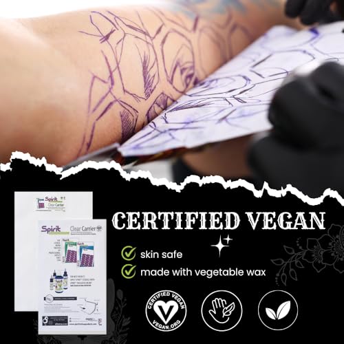 Spirit¢ç Tattoo Clear Carrier, 14 Inch - Thermal Tattoo Paper Transfer, Panenka Machine Recommended Tattoo Transfer Paper, Proudly Made in The USA