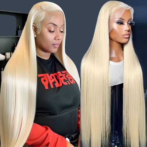 613 13x6 Lace Front Wig Human Hair Straight Blonde Lace Front Wigs Human Hair Pre Plucked with Baby Hair 180% Density 613 HD Lace Frontal Wig for Women 613 Blonde Wig 26 inch