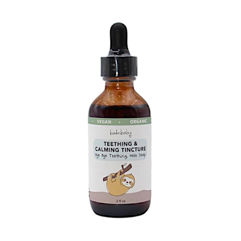 Natural Baby Teething Tincture | Organic Calming Drops for Gums - Vegan Glass Bottle (2-Pack)