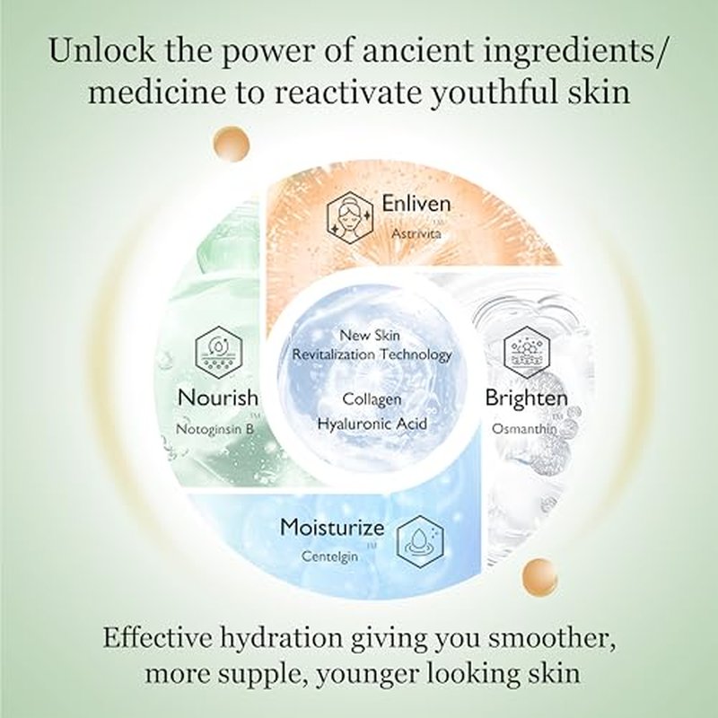 Moisturizing Facial Essence, Luxurious Herbal Hydrating Serum for Face & Neck, Enriched with Centella Asiatica, Ginseng & Osmanthus, 1 fl. oz
