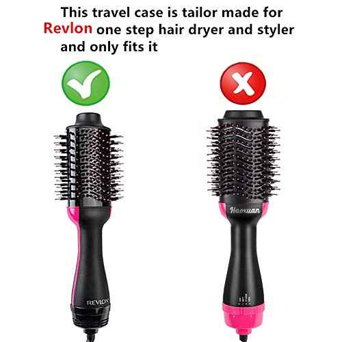 Brappo Hard Portable Travel Case compatibility Revlon One-Step Volumizer Original 1.0 Hair Dryer and Hot Air Brush.(Case Only) (Black)