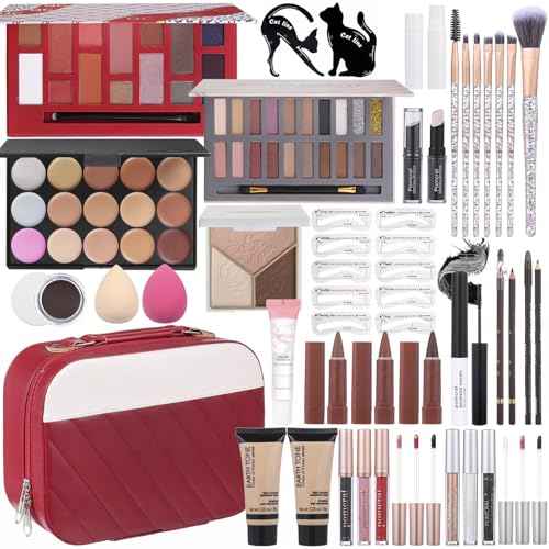 Makeup Kit For Women Girls, Makeup Set For Teens beginners, Full Makeup Kit With Everything Carrying Bag, Eyeshadow Palette, Foundation, Concealer, Lipstick, Brushes (14 & 20 Color eyeshaow Kit)