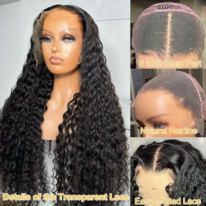 18 Inch Curly Lace Front Wigs Human Hair 13x6 Deep Wave Lace Front Wigs Human Hair Curly Lace Front Wigs Virgin Remy Wig for Women Deep Wave 13x6 Frontal Wig
