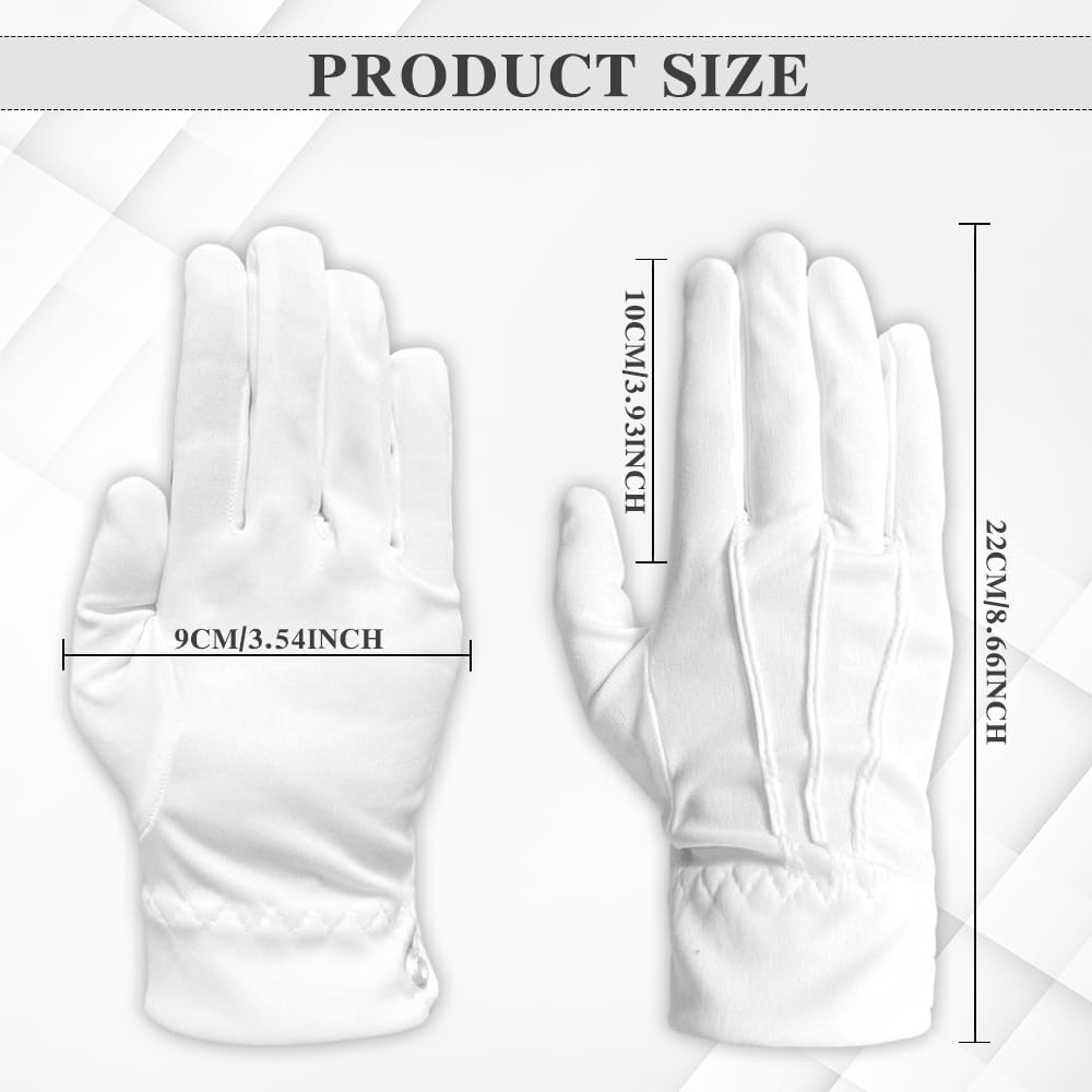 White Cotton Gloves,Cotton Gloves for Dry Hands Sleeping,White Cotton Gloves Women,White Gloves Costume,Cotton Gloves for Sleeping,Moisturizing Gloves Overnight,White Marching Band Gloves