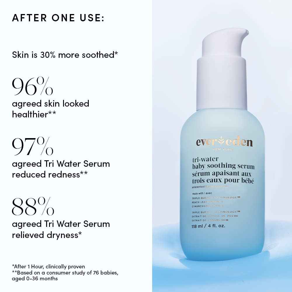Evereden Tri Water Baby Serum, 4 fl oz. |Clean and Clean Baby Care | Non-toxic and Fragrance Free | Clean Ingredients