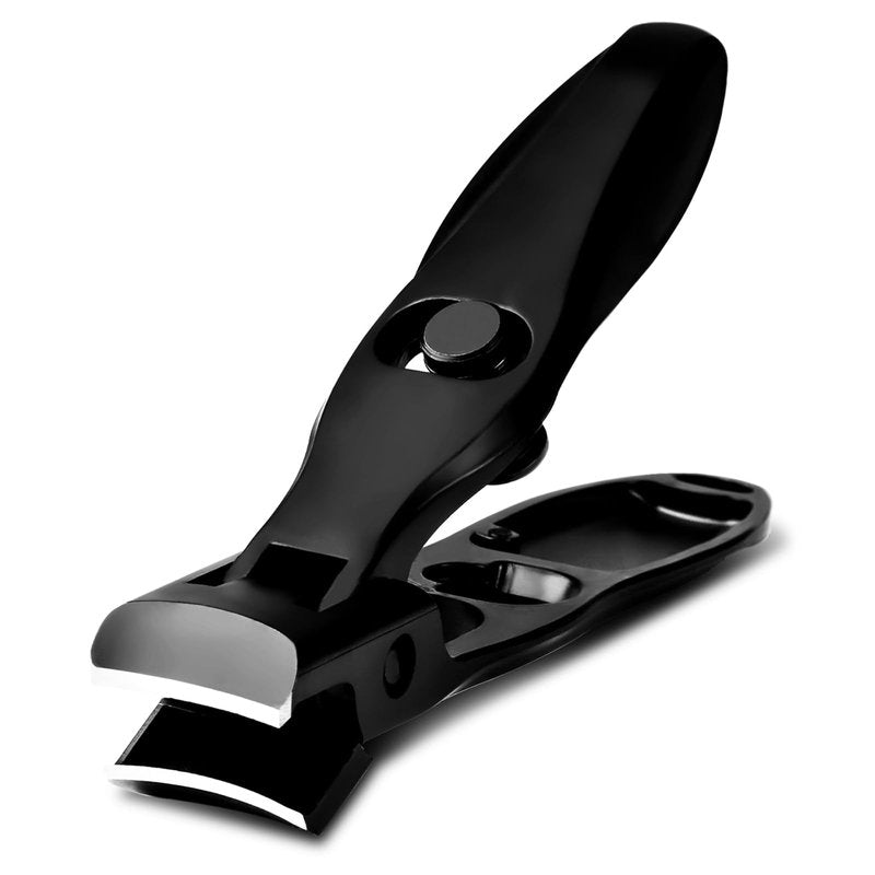 Swocky German Nail Clippers, Premium Stainless Steel Wide Jaw Anti Splash Design,Ultra Sharp Heavy Duty Clippers with Ergonomic Lever,Perfect for Men,Women, and Seniors(Black)