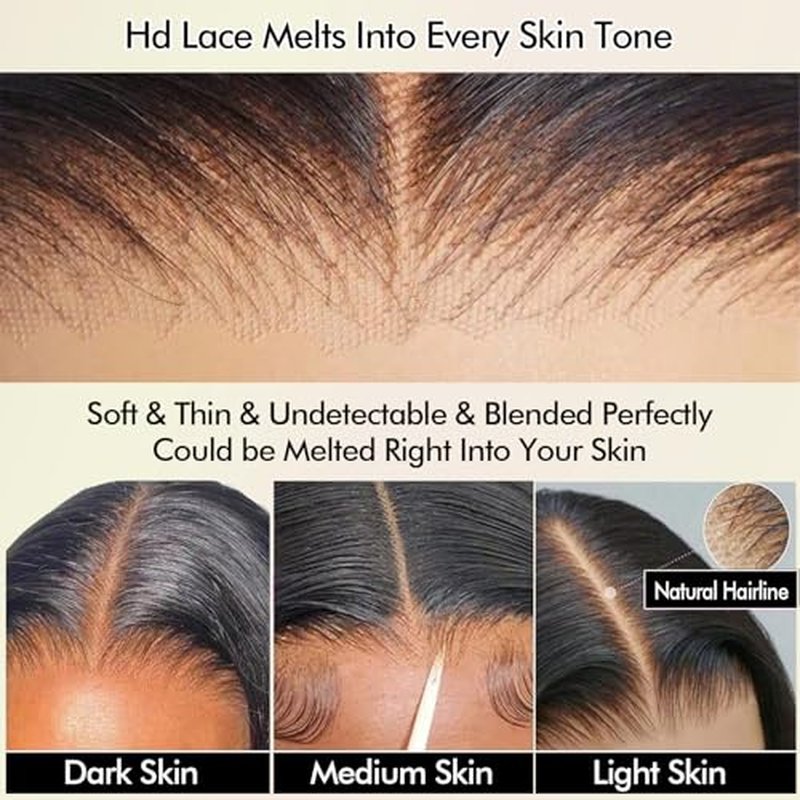 250% Density Glueless Wigs Human Hair Pre Plucked Pre Cut 7x6 HD Lace Closure Wigs Human Hair Body Wave Lace Front Wigs Human Hair for Women Drawstring Glueless Wig for Beginners 18 inch