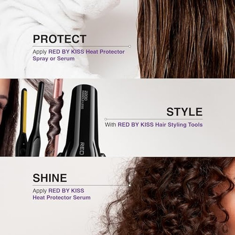 Red by Kiss Heat Protector Spray for Thermal Protection, Anti-Frizz, Ultra Shine, and Hydration - Protects Hair Up To 460¡ÆF (2 Fl Oz)
