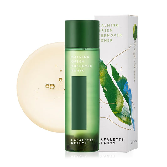 LAPALETTE Calming Green Turnover Toner | Green Tea | Hydrating & Moisturizing | Gentle Peeling with Natural Aha, Bha & PHA Ingredients | Red, Irritated Skin | Vegan | Korean Skincare 6.75fl.oz