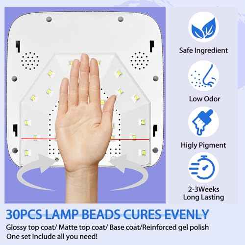 UV Light for Nails, Rechargeable Diamond LED Nail Dryer with 3 Timer Setting,Professional Quick Dry Curing Lamp,Touch Control & Auto Sensor, Fast Nail Light Curing Lamp for Salon & Home£¨Pink£©