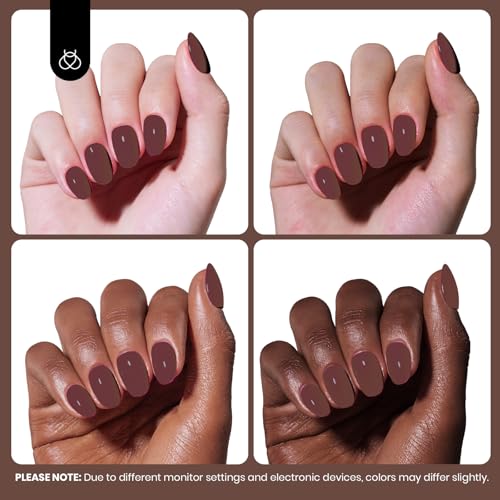 Beetles Dark Brown Gel Polish Fall Winter, 1 PC 15ML Hame Free Mocha Coffee Brown Color Polish Nail Gel Autumn Colorful Bottle Coffee o'Clock Soak Off UV Nail Art Manicure Gift for Women