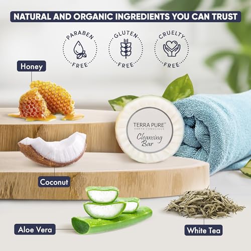 Terra Pure White Tea & Coconut Soap | Travel Size Toiletries Bulk Set for Hotel Essentials | 0.6 oz Bar Soap | 100 Pieces