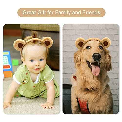SIOTMERA Brown Bear Ears Cute Headband Fluffy Hairband Animal Head Wear for Party Celebrations Trips Decoration Cosplay Dress up Costume Makeup Washing Face Adults Womens Gift, 2 packs