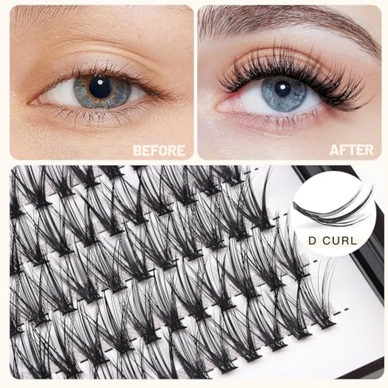 Bodermincer 7D/10D/20D/30D/40D/50D/60D/80D/100D Lash Cluster 240pcs D Curl Individual Cluster Eyelashes Fluffy false Eyelashes Extension Lash Cluster DIY at Home (30D-14mm)