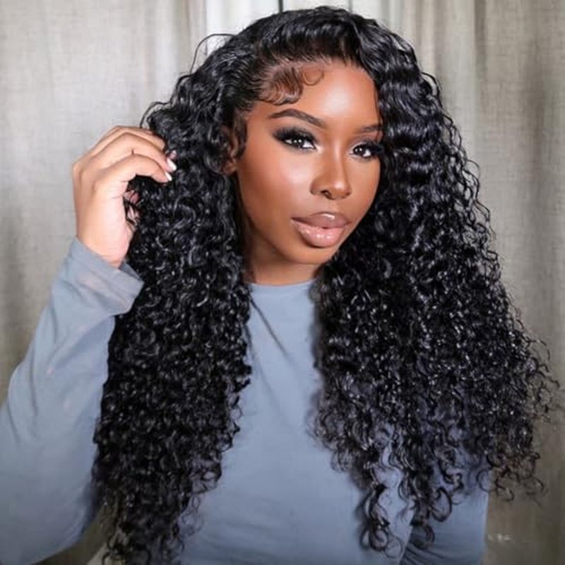 Asteria Half Wig Human Hair Water Wave With Drawstring 3 In 1 Glueless Half Wigs Water Wave Curly Half Wig Human Hair Wig Seamless Flip Over Beginner Friendly No Lace Wigs 16 Inch