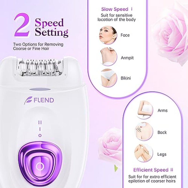 Epilator,Epilators Hair Removal for Women, 2 in 1 Hair Removal Device with LED Light & USB Rechargeable, Electric Shaver for Legs,Underarms,Bikini and Full Body