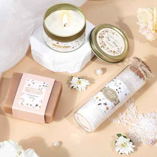 Birthday Gifts for Women, Get Well Soon Self Care Package Box, Sending Hug Baskets Thinking of You Inspirational Gift for New Mom Best Friend Birthday (Ivory)