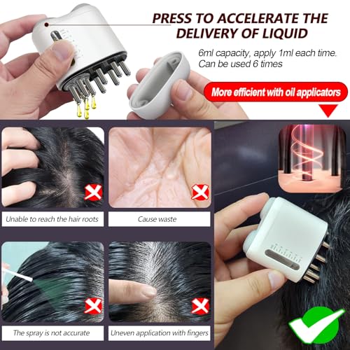 Minoxidil Applicator, Hair Oiling Applicator, Root Comb Applicator£¬Scalp Oil Dispenser, 2-in-1 Hair Growth Oil Applicator and Scalp Massager for Hair Treatment and Growth