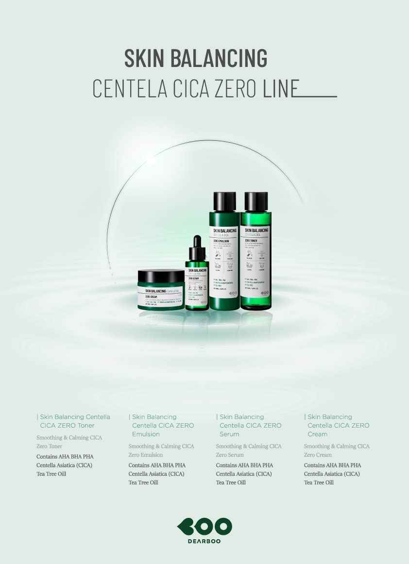 DEARBOO SKIN Balancing Centella Cica Zero Facial Cream 1.76 oz(50g) | AHA BHA PHA and Teatree | Soothing, Calming, Moisturizing for Sensitive Skin | Daily Korean Skincare