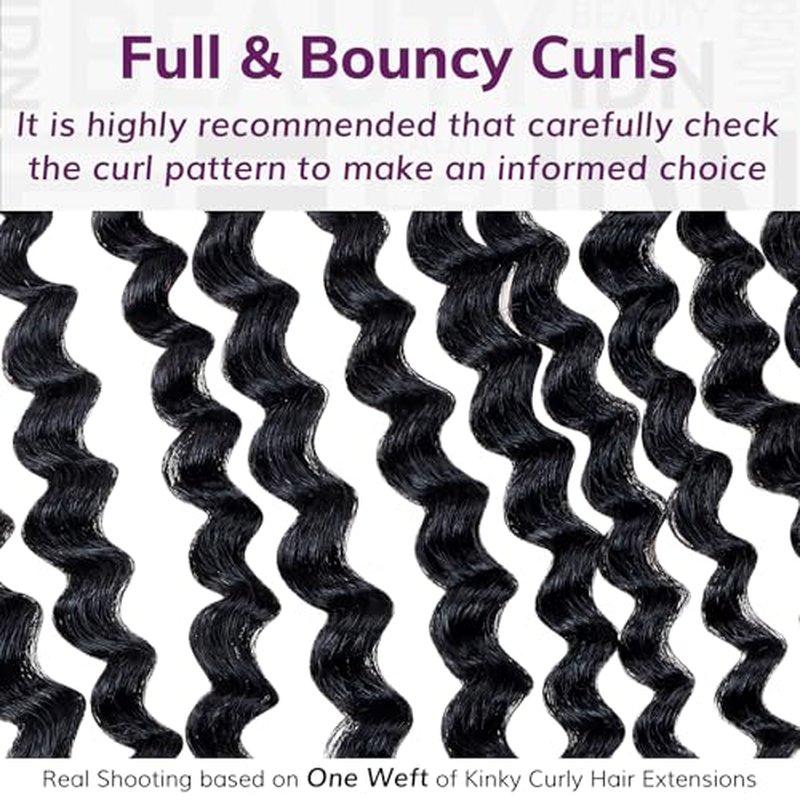 IDN BEAUTY Seamless Clip In Hair Extensions Human Hair, Kinky Curly 18 Inch 110g 7pcs Natural Black Seamless Curly Clip Ins Remy Human Hair Seamless Clip Ins For Black Women PU Weft Invisible Edge