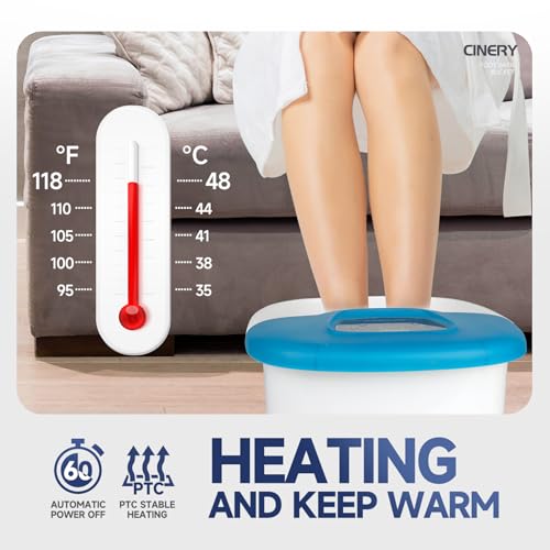 FIAHNG Foot Spa Massager with Heat, Bubbles, Vibration & Pedicure Foot Spa Massager for Feet Stress Relief