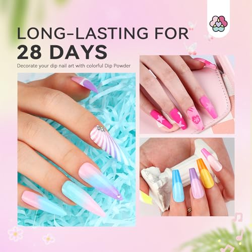 SAVILAND Dip Powder Nail Kit with Drill - 20 Colors Summer Neon Dip Nails Powder Starter Kit with Everything Dip Liquid Dipping System Base Top Coat Activator for Dip Manicure Art Salon DIY