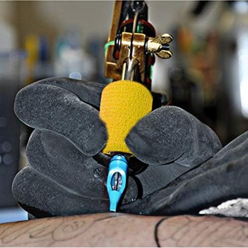 VideoPUP Tattoo Grip Cover Wrap,21PCS Disposable Cohesive Tattoo Grip Cover Elastic Bandage Handle Grip Tube for Tattoo Machine Tattoo Grip Accessories(Yellow)