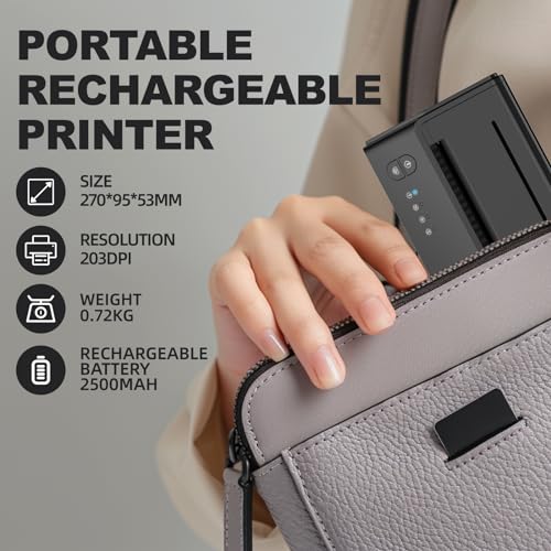 Tattoo Stencil Printer Bluetooth Thermal Wireless Portable Tattoo Stencil Transfer Machine Copier with 10pcs Transfer Paper P8008 Compatible with Android, iOS & Windows