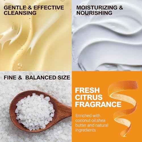 Body & Earth Gift Baskets for Men Bath Set Citrus Scented Bath and Body Gift Set with Body Lotion, Face Wash, Shower Gel, Bubble Bath, Loofah, Birthday Gifts