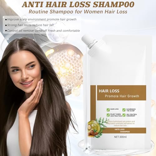 300ML Anti-Hair Fall Hair Loss Shampoo, Anti-Hair Fall Promote Hair Growth Shampoo, Rich in Various Plant Extracts, for all Hair Types (1Pcs)