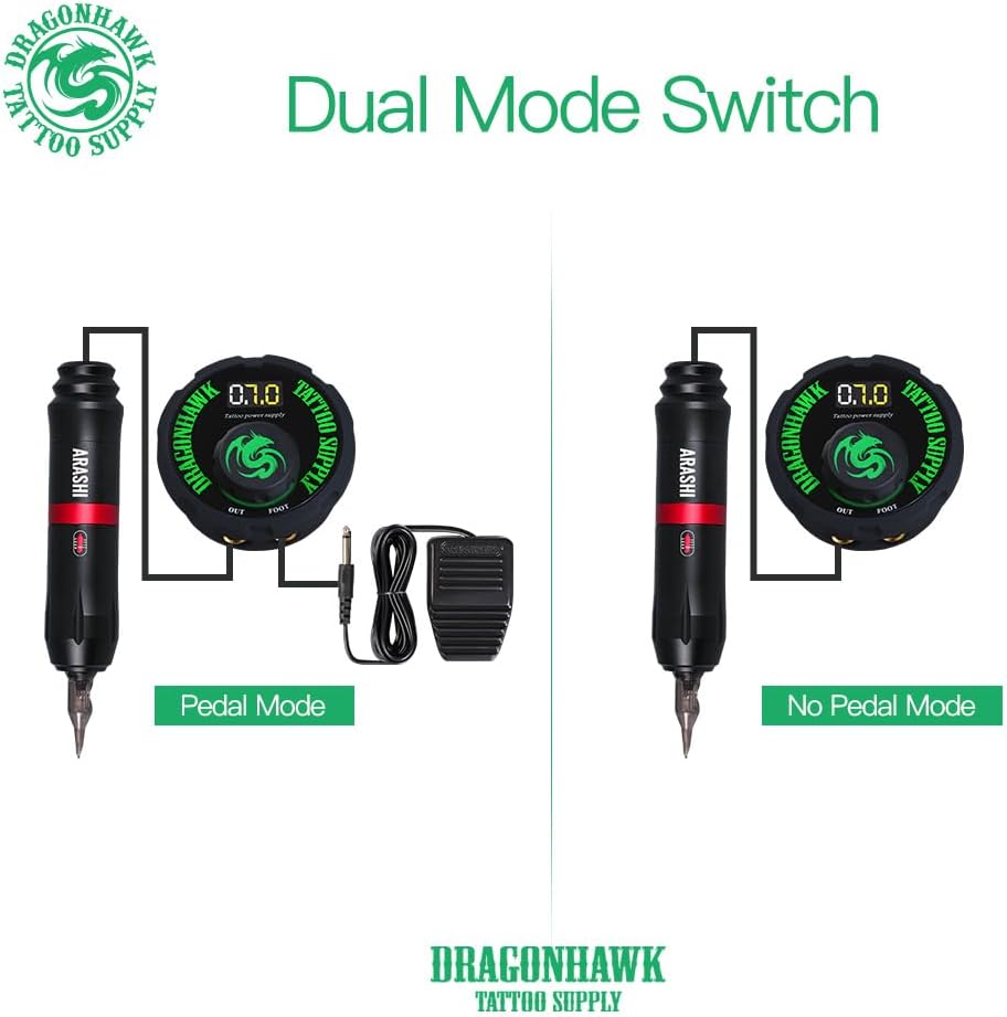 Dragonhawk Tattoo Power Supply - Airfoil Design for Tattoo Machines | Compact & Reliable Performance